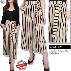 Beige and Black striped pants